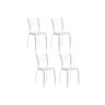 Kit 4 Cadeiras 1700 4 Un Cromado Courano Branco - 1