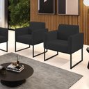 Ver imagem 6 de Kit 2 Poltronas Base Industrial Preto Marisa Veludo Preto D03 - D'Rossi