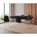 Ver imagem 1 de Mesa Jantar Industrial Retangular Preta 137X90Cm Com 4 Cadeiras Pretas Base Ferro B Cor: Preto