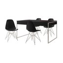 Ver imagem 6 de Mesa Jantar Industrial Retangular Preta 137X90Cm Com 4 Cadeiras Pretas Base Ferro B Cor: Preto