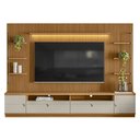 Ver imagem 2 de Rack com Painel Ripado para TV 75 Pol. 268cm Golden L06 Nature/Off White - Mpozenato