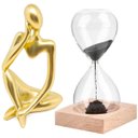 Ver imagem 1 de Kit Enfeite Decorativo Figura Abstrata Homem Pensador Reflexão Ampulheta Decoração Ambientes - Kit a