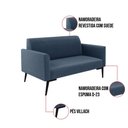 Ver imagem 3 de Sofá Namoradeira Pés Villach Marisa Suede D03 - D\'rossi Cor Azul Marinho