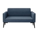 Ver imagem 2 de Sofá Namoradeira Pés Villach Marisa Suede D03 - D\'rossi Cor Azul Marinho