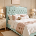Ver imagem 2 de Cabeceira Greta 90cm Estofada Veludo p/ Cama Solteiro Quarto
