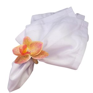 Kit 6 Porta Guardanapos Luxo Orquídea Amarela:amarelo