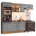 Ver imagem 2 de Armário de Cozinha Completa 270 cm Rustic/Cinza Agata Madesa 13