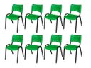 Ver imagem 2 de Cadeira Iso Base Preto Escola, Escritório Verde Kit 8 Un