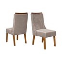 Ver imagem 6 de Sala de Jantar Completa Zafira Tampo Madeirado C/ Vidro Curvo 200x100cm e 8 Cadeiras Jade Off White