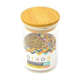 3 Potes De Vidro Hermético Pequeno Redondo 250Ml Tampa Bambu - 3 3 Potes De Vidro Hermético Pequeno Redondo 250Ml Tampa Bambu - 3