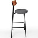 Ver imagem 7 de Kit 05 Banquetas Altas Cozinha Sala Jantar Aço Milão L02 Couríssimo Camel Cinza Escuro - Lyam Decor