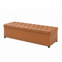 Ver imagem 5 de Puff Baú 90cm Hermione Courino Caramelo - Sallar Home