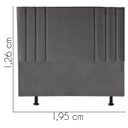 Ver imagem 3 de Cabeceira Cama Box King Estofada Grécia 195cm Suede:cinza Escuro