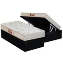 Ver imagem 1 de Cama Box Baú Solteiro: Colchão Espuma Castor D33 Sleep Max Relax + Base Crc Suede Black(88x188)