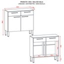 Ver imagem 4 de Balcão Nala 2 Portas 2 Gavetas Kits Paraná