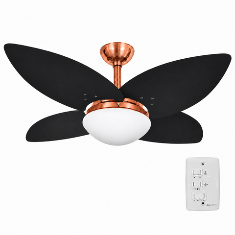 Ventilador Infinity Lótus 1025 4 Pás Pretas com Chave