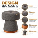 Ver imagem 4 de Puff Estofado Confortável Madeira Maciça Base Laminada Bloom Espresso Móveis