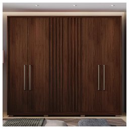 Guarda Roupa Casal Comodus 6 Portas 4 Gavetas Marrom Caemmun - 4