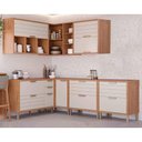 Ver imagem 1 de Kit Cozinha Modulada 7 Peças Eloise 3aéreos+4balcões Cz027 Freijó Off White