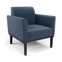 Ver imagem 4 de Sofá Namoradeira com Poltrona Base de Madeira Fixa Preto Marisa Suede D03 - D’RossiAzul Mari