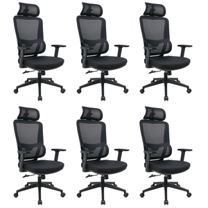 Kit 6 Cadeiras de Escritório Presidente Titan - Preta