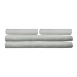 Kit Protetor de Berço 100% Algodão Percal 200 Fios Rolinho Moderninhos 08 Peças:grid Cinza - 3