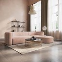 Ver imagem 1 de Sofá Modular Sala de Estar Decoração Luxo 265cm Lado Esquerdo Suede Celinne Luxuoso