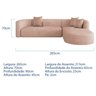 Sofá Modular Sala de Estar Decoração Luxo 265cm Lado Esquerdo Suede Celinne Luxuoso - 3