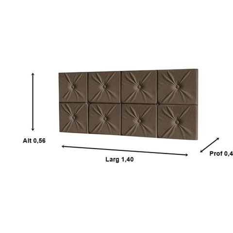 Painel De Cama Casal 1,40 Ferrari Cor Marrom