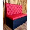 Ver imagem 2 de - Poltrona Booth Luxo Vermelha 1,50cm 3 Lugares o Rei Das Poltronas