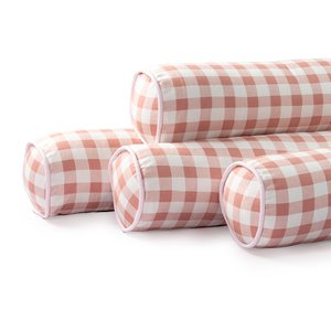 Kit para Berço Jogo de Lençol com Rolinhos 100% Algodão 7 Peças - Xadrez Rose