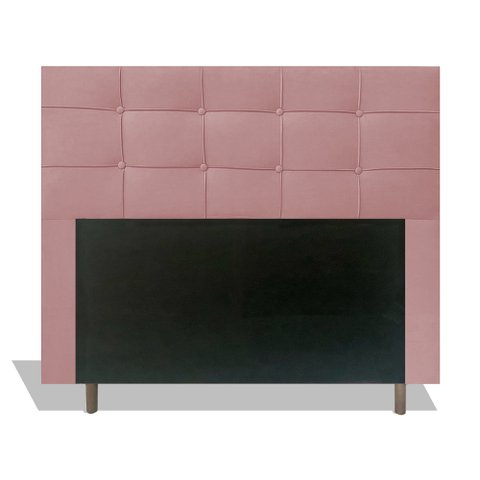 Cabeceira Estofada Lia 140 cm Para Cama Box Quarto Casal MV Estofados Veludo Rose