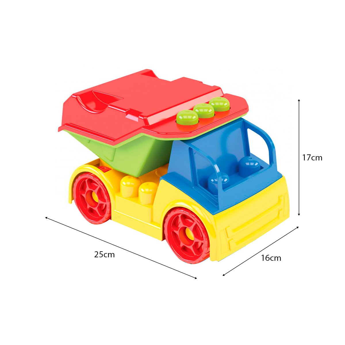 Caminhão De Brinquedo Com 25 Blocos De Montar Brinquedo Infantil Dismat