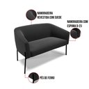 Ver imagem 5 de Sofá Namoradeira e Poltrona Pé de Ferro Preto Stella Suede D03 - D’Rossi