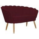 Ver imagem 1 de Namoradeira Poltrona Decorativa Pétala Pé Palito Suede Bordo - Fm