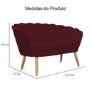 Ver imagem 5 de Namoradeira Poltrona Decorativa Pétala Pé Palito Suede Bordo - Fm