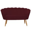 Ver imagem 2 de Namoradeira Poltrona Decorativa Pétala Pé Palito Suede Bordo - Fm