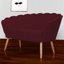 Ver imagem 4 de Namoradeira Poltrona Decorativa Pétala Pé Palito Suede Bordo - Fm