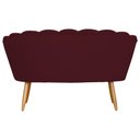 Ver imagem 3 de Namoradeira Poltrona Decorativa Pétala Pé Palito Suede Bordo - Fm