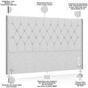 Ver imagem 7 de Cabeceira Cama Box Queen 160cm Estofada Frizza P05 Linho Cinza Claro