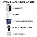 Ver imagem 3 de Gabinete Para Lavanderia Com Tanque Preto 01 Porta + Fita Veda Rosca