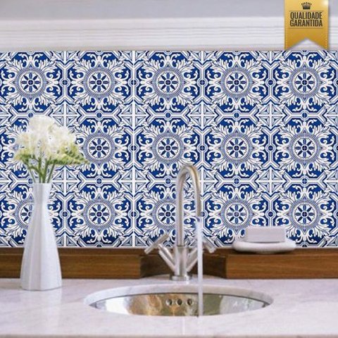 Adesivo de azulejo cozinha aveiro azul 1,20 x 0,60
