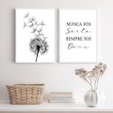 Ver imagem 2 de Kit 2 Quadros Minimalistas Nunca Foi Sorte foi deus 24x18cm - com Vidro:madeira Preta