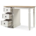 Ver imagem 3 de Escrivaninha Penteadeira em Madeira Maciça com 3 Gavetas Branco Lavado