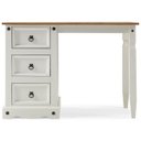 Ver imagem 2 de Escrivaninha Penteadeira em Madeira Maciça com 3 Gavetas Branco Lavado