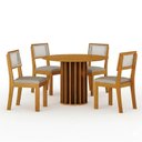 Ver imagem 1 de Mesa de Jantar Flora 108x108 Cinamomo-cinamomo Copo com Kit 4 Cadeiras para Mesa de Jantar Flora Jol