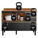 Ver imagem 2 de Balcão Pia Proença 120cm 1 Porta e 4 Gavetas Nogueira Touch-carbono Prime Tx com Tampo Mdf -