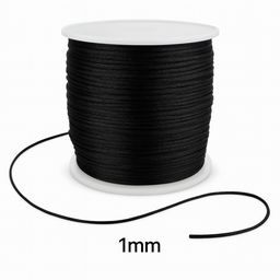 Kit com 12 Cetim Rabo de Rato 1mm Rolo com 100 M Preto - 2