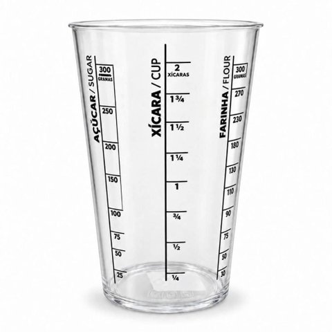 Copo Medidor e Dosador Graduado 580ml Plástico Transparente Plasvale Receitas