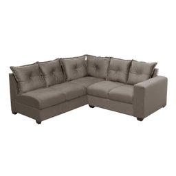 Sofá de Canto 5 Lugares Califórnia 183Cm Veludo Light Cappuccino - 2